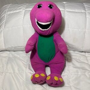 Barney Talking 18” Vintage Plush Toy Purple Dinosaur